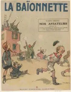 Color illustration by Poulbot for the journal La Baïonnette