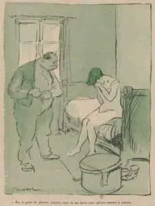 A poor woman exploited by her landlord.