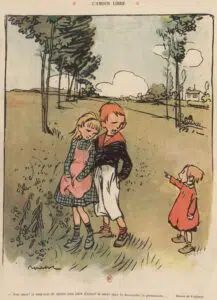 Color drawing by Poulbot for L'Assiette au Beurre