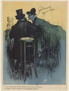 Satirical illustration on the world of journalism for L'Assiette au Beurre. 1903