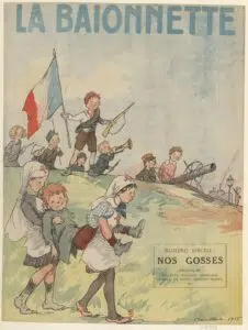 Propaganda illustration for the journal La Baïonnette. 1915