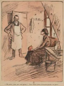 Illustration for the magazine L'Assiette au Beurre, on the life of underprivileged children. 1910