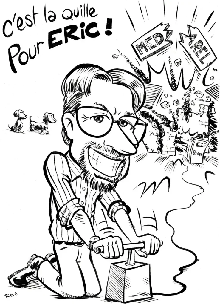 Caricature de groupe pour un départ à la retraite