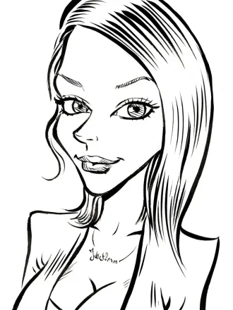 Glamorous caricature for a beauty pageant winner