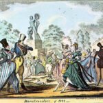 Monstrosities of 1822. A print mocking the latest fashion trends.
