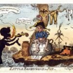 Little Boney is done for. A caricature celebrating Napoleon's first abdication with ultimate humiliation.