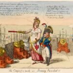 The Empress's Wish, or Boney Puzzled!! (1810). A caricature mocking Napoleon's remarriage to the Austrian Archduchess Marie-Louise.