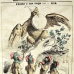 The Eagle and the Roosters (L'Aigle et les Coqs). Caricature commenting on a political and social situation using animal figures.