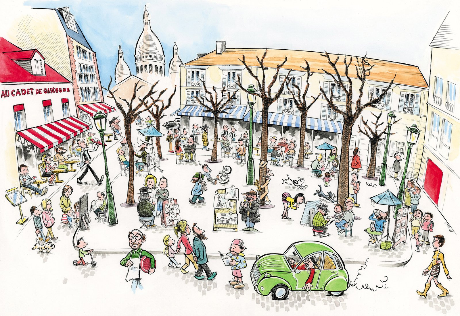 Find the promo code hidden in this Montmartre caricature