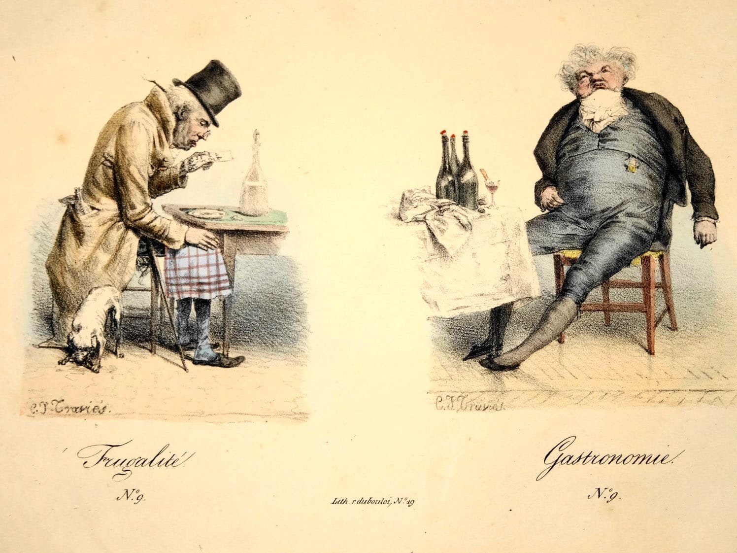 Frugality, gastronomy (Frugalité, gastronomie). By Charles-Joseph Traviès