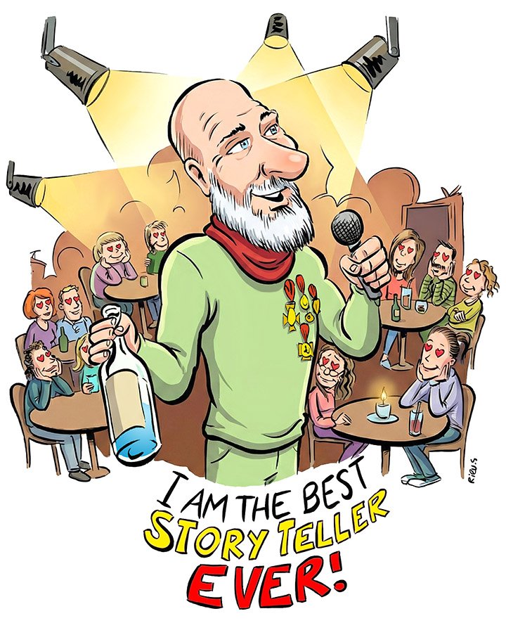 Retirement caricature gift hand-drawn by Sébastien Rieu