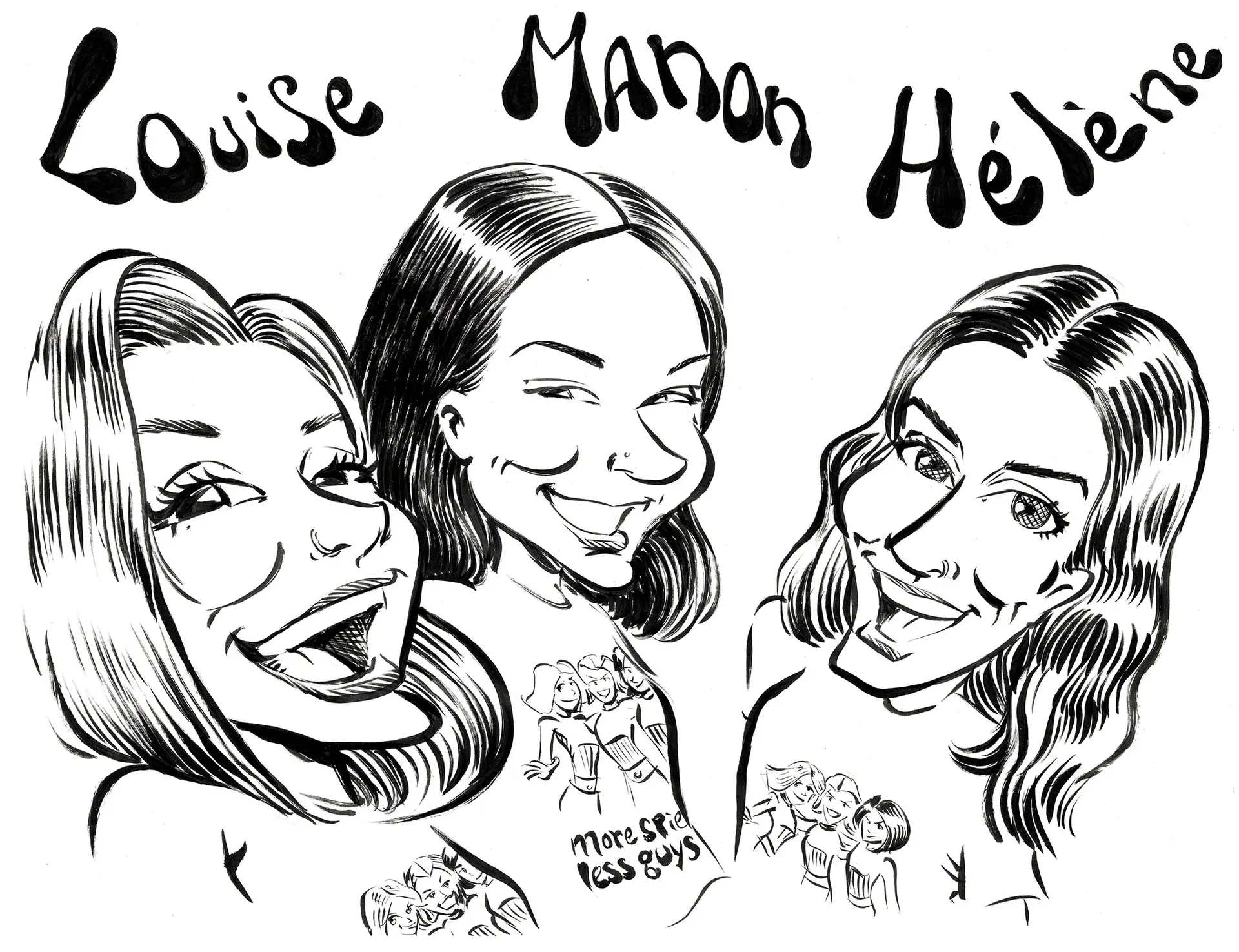 Girlfriends digital caricature