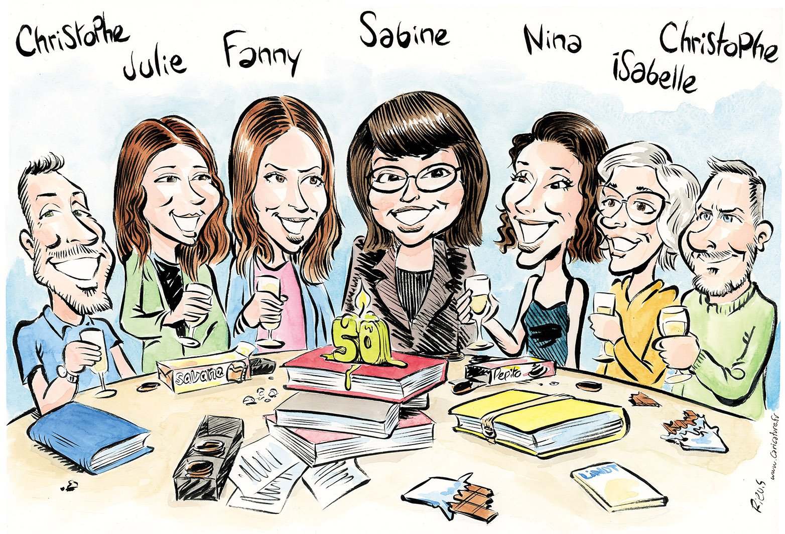 Corporate retirement caricature gift