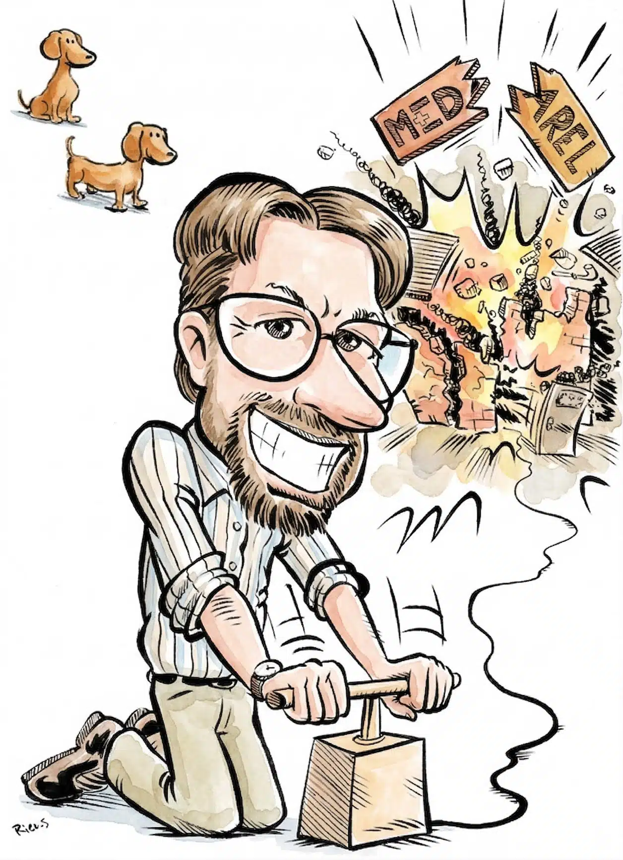 Laboratory retirement caricature gift