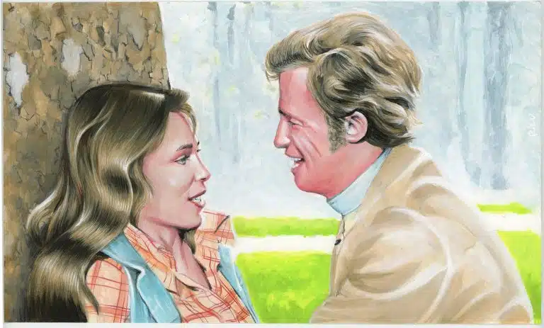 Painting Belmondo and Bisset Le Magnifique by Sébastien Rieu