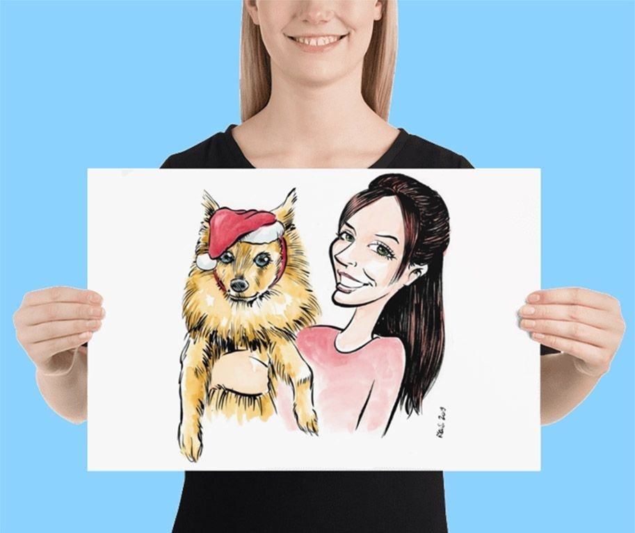 Custom Caricature Poster | Museum-Quality Matte Print — $69