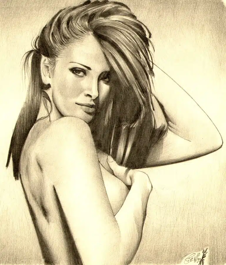 Realistic portrait Angie Everheart by Sébastien Rieu