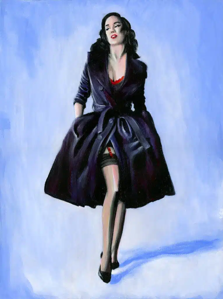 Painting of Dita Von Teese by Sébastien Rieu
