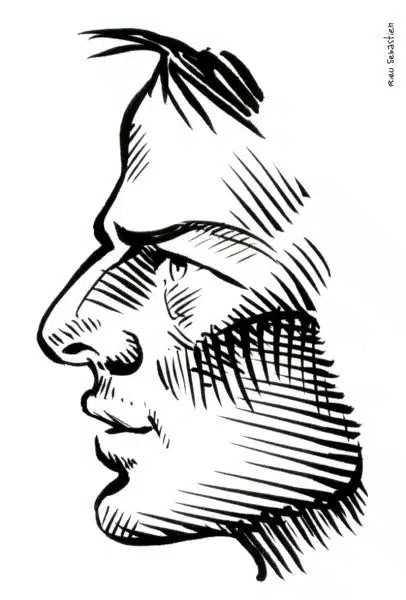 Tom Cruise caricature by Sébastien Rieu