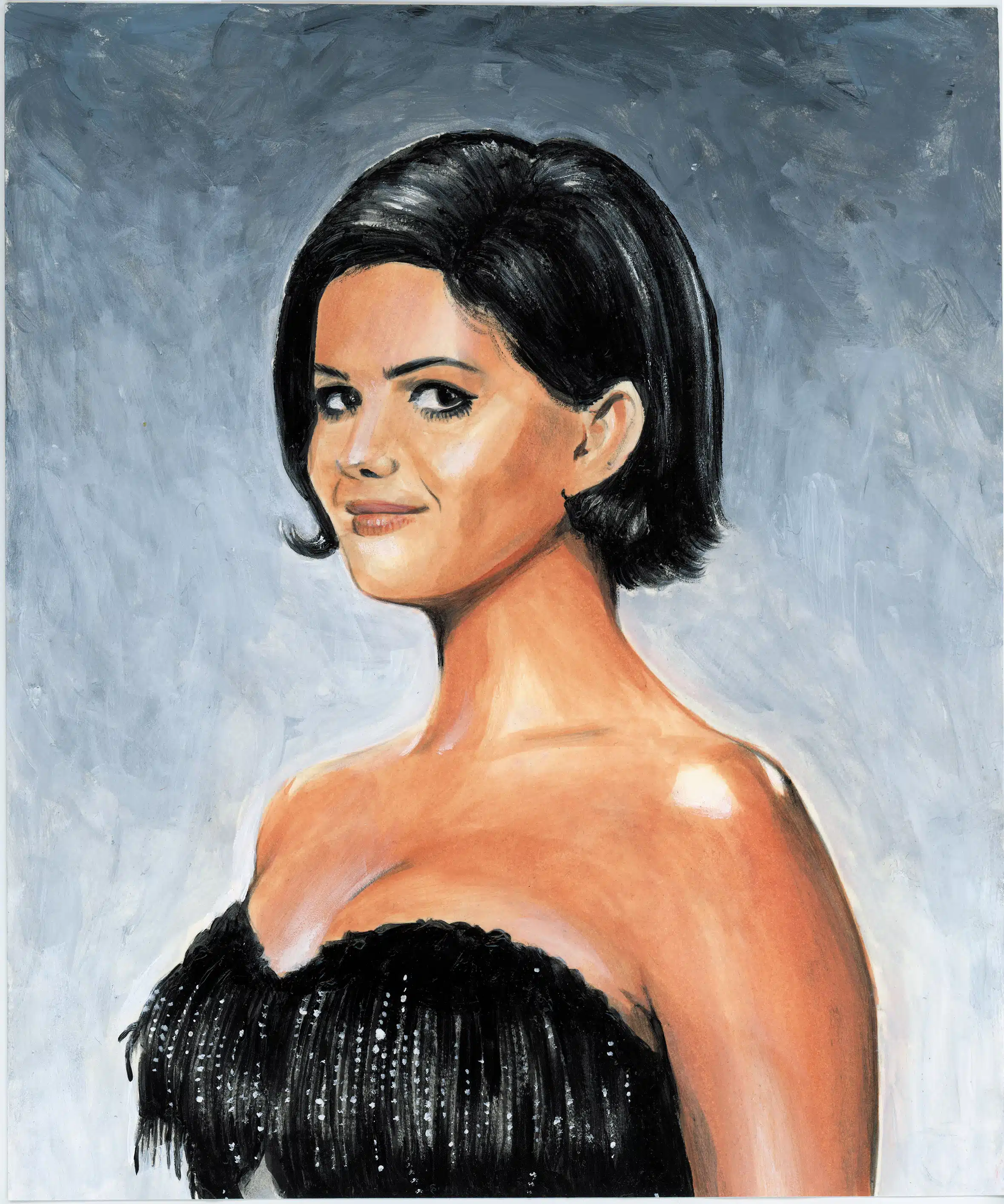 Retrato al acrílico de Claudia Cardinale por Sébastien Rieu