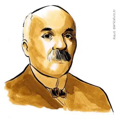 Sepia watercolor portrait of Georges Clemenceau — Homme d'État — 1841–1929 · Sébastien Rieu