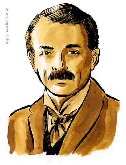 Sepia watercolor portrait of Lloyd George — Premier ministre — 1863–1945 · Sébastien Rieu