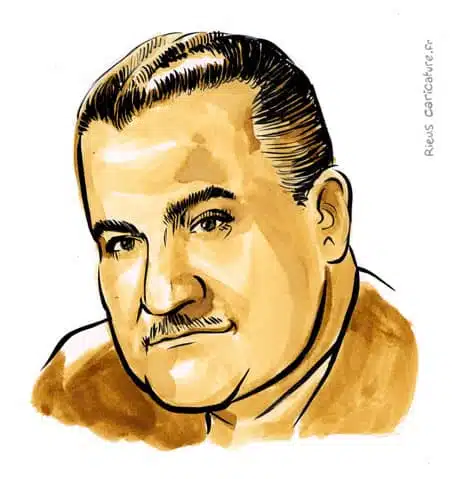 Sepia watercolor portrait of Gamal Abdel Nasser — President — 1918–1970 · Sébastien Rieu