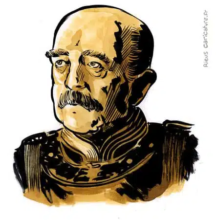 Sepia watercolor portrait of Otto von Bismarck — Chancellor — 1815–1898 · Sébastien Rieu