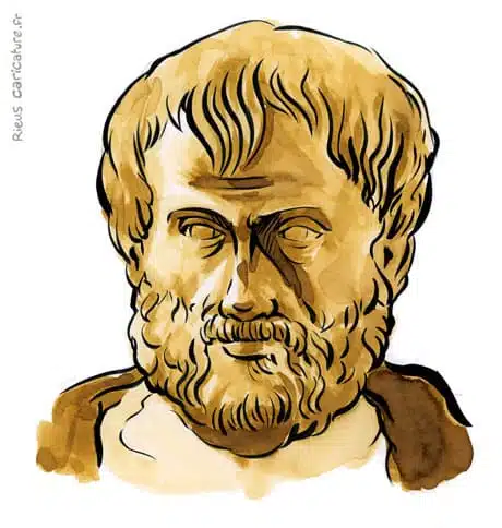 Sepia watercolor portrait of Aristotle — Philosopher — 384–322 av. J.-C. · Sébastien Rieu