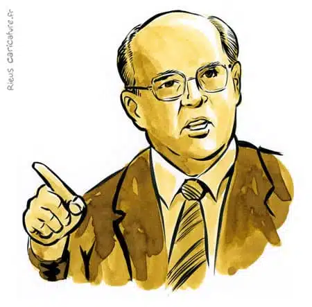 Sepia watercolor portrait of Mikhaïl Gorbatchev — Président — 1931–2022 · Sébastien Rieu