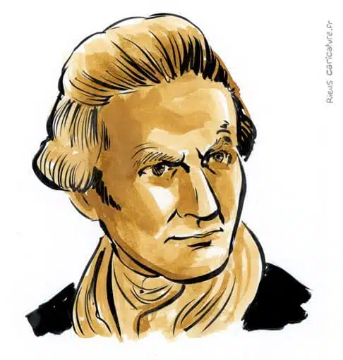 Sepia watercolor portrait of James Cook — Navigateur — 1728–1779 · Sébastien Rieu