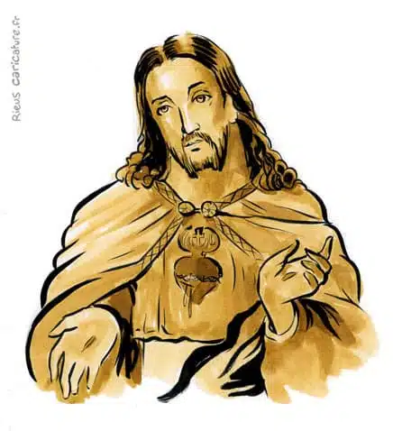 Sepia watercolor portrait of Jesus of Nazareth — Religious figure — ~4 av.–30 ap. · Sébastien Rieu