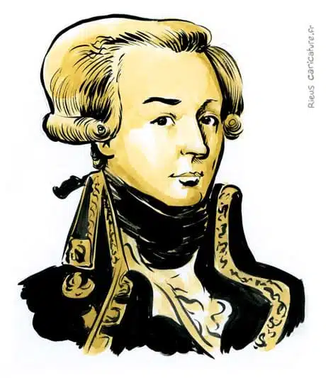Sepia watercolor portrait of Marquis de Lafayette — Général — 1757–1834 · Sébastien Rieu