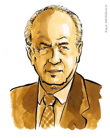 Sepia watercolor portrait of Yitzhak Rabin — Prime Minister — 1922–1995 · Sébastien Rieu