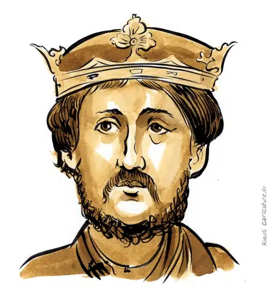 Sepia watercolor portrait of Richard Cœur de Lion — Roi — 1157–1199 · Sébastien Rieu