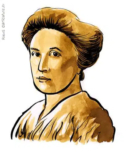 Sepia watercolor portrait of Rosa Luxemburg — Revolutionary — 1871–1919 · Sébastien Rieu