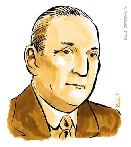 Sepia watercolor portrait of António Salazar — Dictator — 1889–1970 · Sébastien Rieu