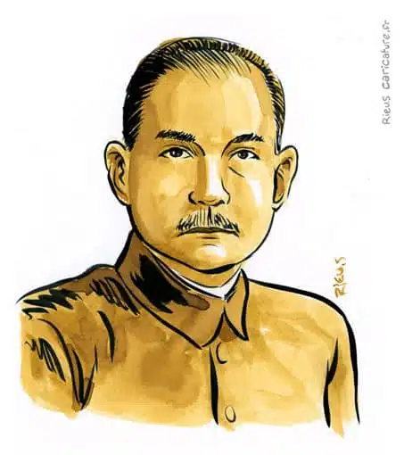 Sepia watercolor portrait of Sun Yat-sen — Father of modern China — 1866–1925 · Sébastien Rieu