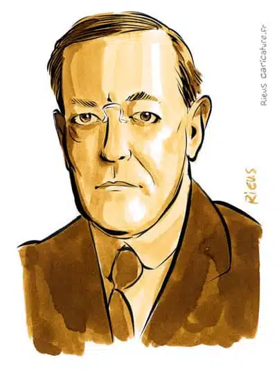 Sepia watercolor portrait of Woodrow Wilson — 28th President — 1856–1924 · Sébastien Rieu
