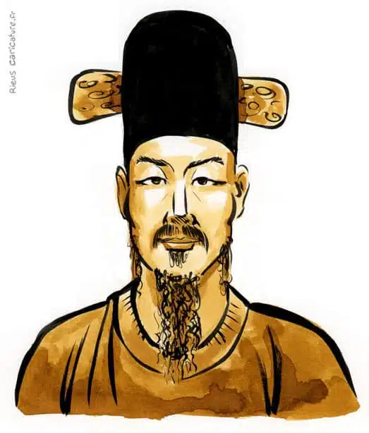 Sepia watercolor portrait of Yi Sun-sin — Admiral — 1545–1598 · Sébastien Rieu