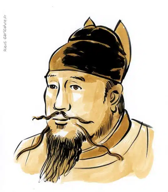 Sepia watercolor portrait of Zheng He — Explorer Admiral — 1371–1433 · Sébastien Rieu